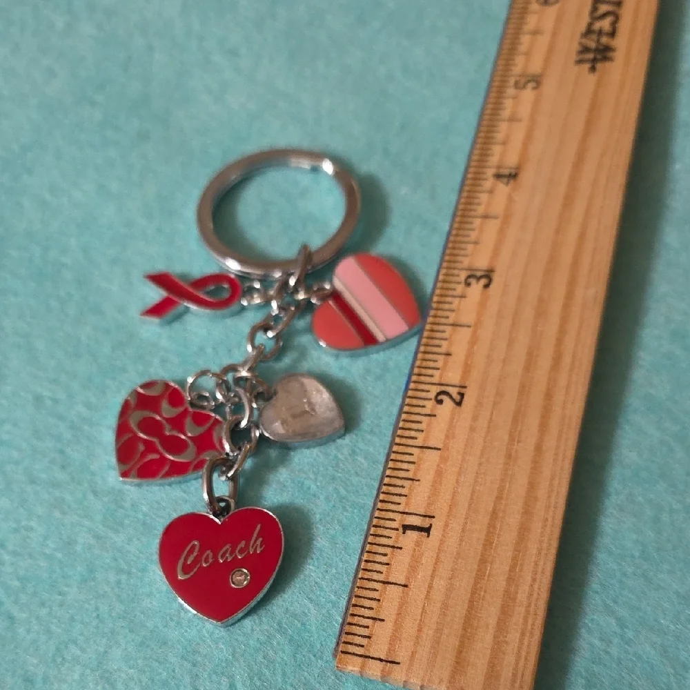Coach Multi-Heart Red Keychain - Picture 2 of 13